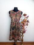 Malaysian print dress- Brown
