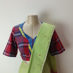 Jamdhani butta saree with matching gamcha blouse - Umbara designs