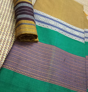 Saree blouse combo with rudrakshi border & motif