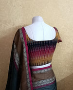 Ikat blouse with chettinad saree combo 