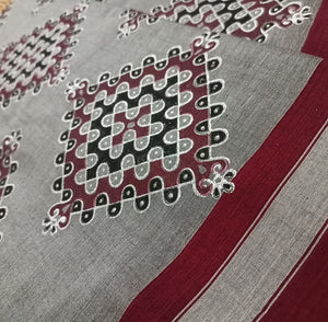Handloom cotton saree blouse combination