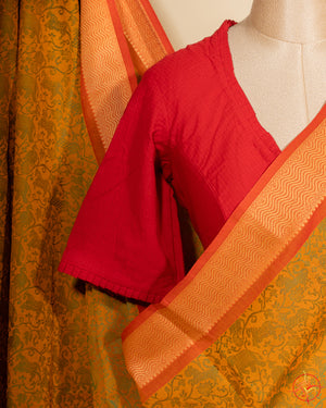 Saree&blouse vanasingaram red