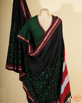 Saree Blouse Combo “Black Khun saree”embroidered with “tree of life” blouse