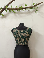 Sleeveless blouse design - Ajanta green 