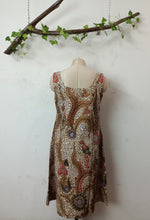 Malaysian print dress- brown and red