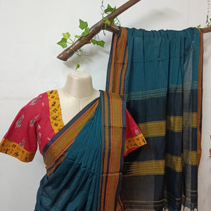 Cotton ilkal saree with blouse 