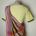 SAREE BLOUSE COMBO - Andhra multicoloured striped saree with TEB blouse