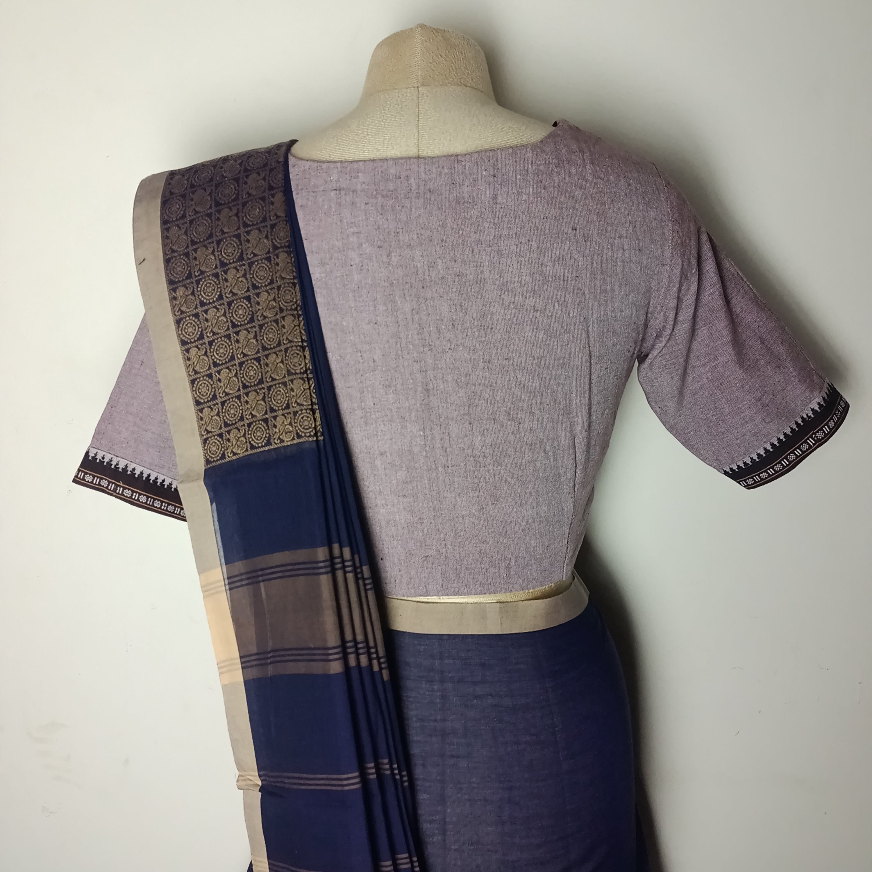 Chettinad saree with blouse combination