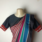 Khun blouse with striped saree design - umbara designs