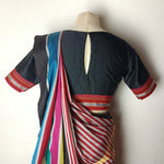 Khun blouse with striped saree design - umbara designs