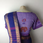 Lavender big border chettinad saree with GN blouse - saree blouse combination