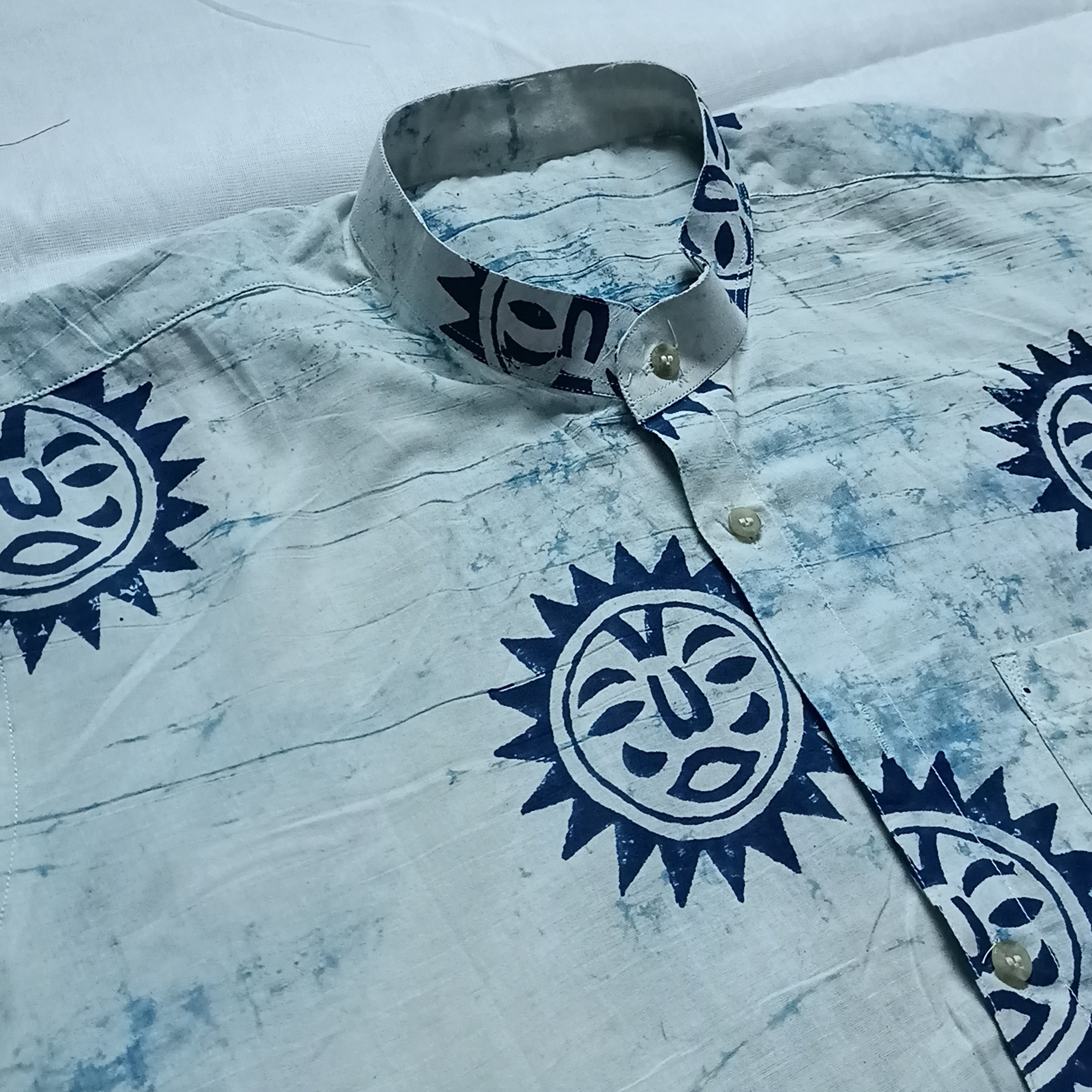 Men's shirts Indian ethnic - "INDIGO SUN”