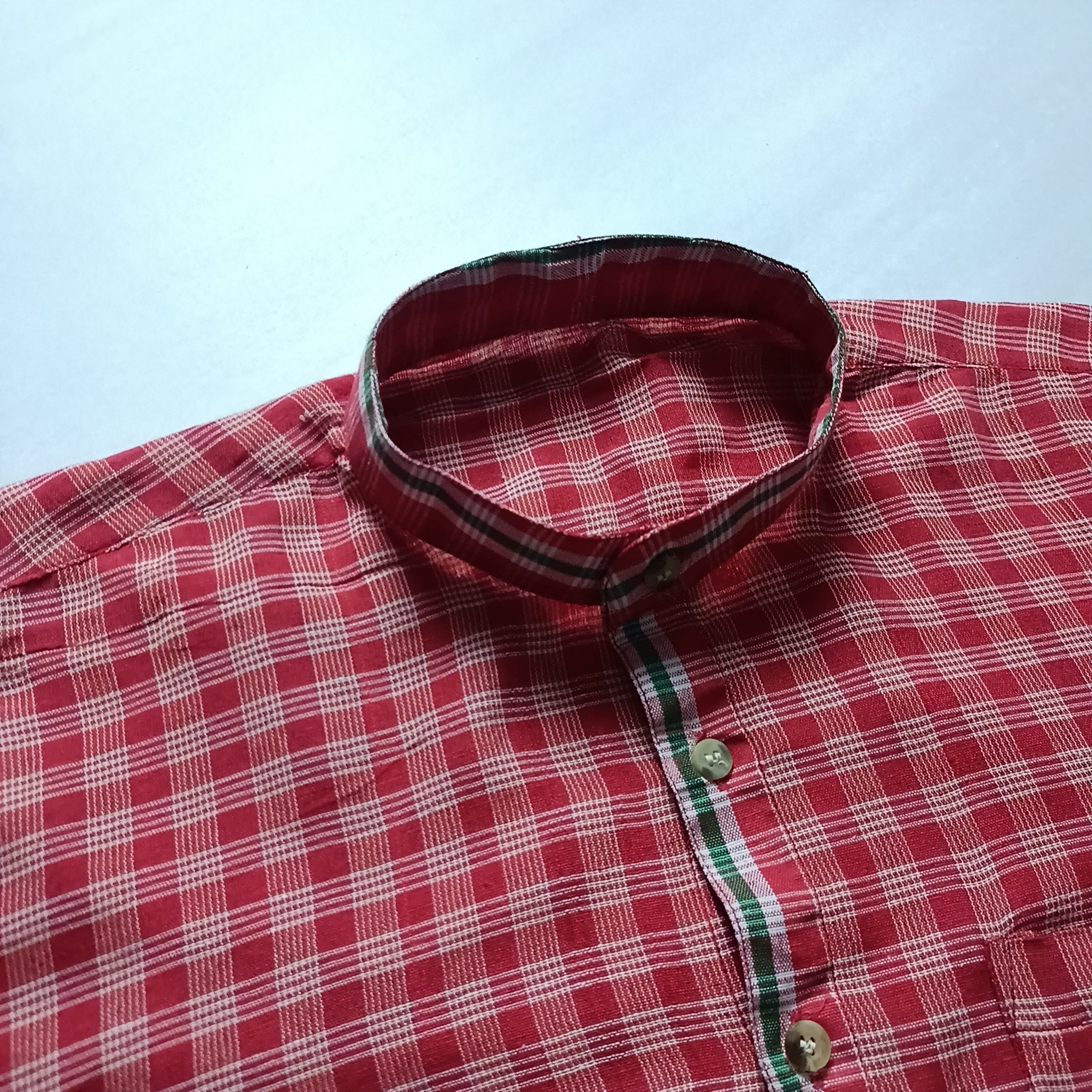 Men's shirts Indian ethnic - “Gamcha RED CHECKS”