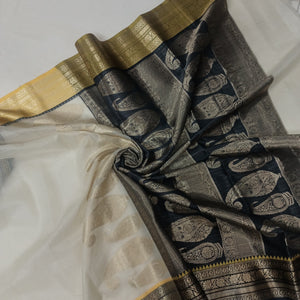 Semi Silk saree with Zari Blouse-Saree Blouse Combo 