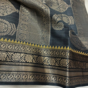 Semi Silk saree with Zari Blouse-Saree Blouse Combo 