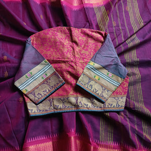 Tamil Nadu Cotton Saree with Vanasingaram Blouse- Saree Blouse Combo
