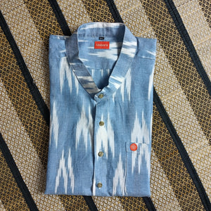 Men's shirts Indian ethnic - "IKAT SKY"