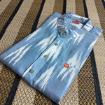 Men's shirts Indian ethnic - "IKAT SKY"