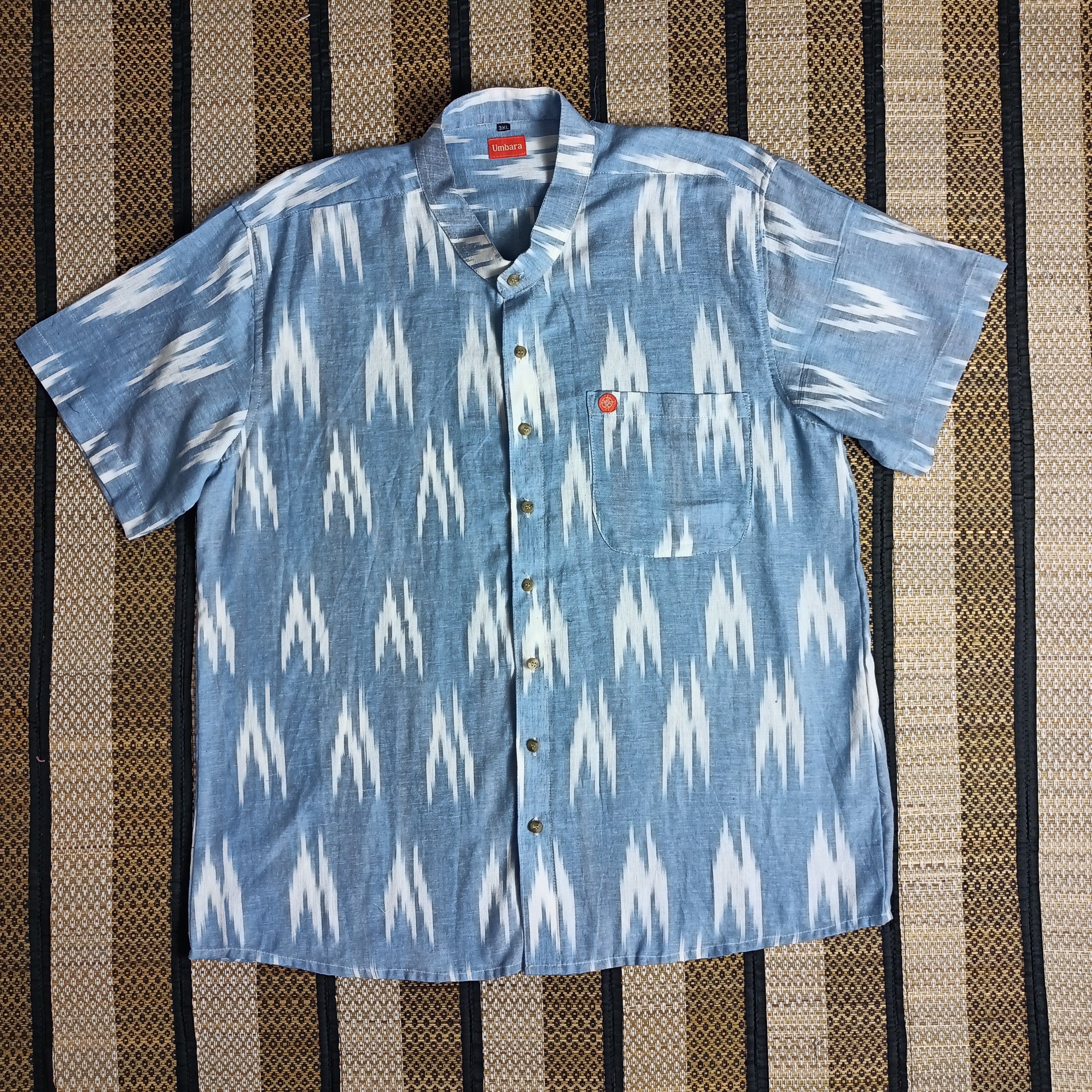 Men's shirts Indian ethnic - "IKAT SKY"