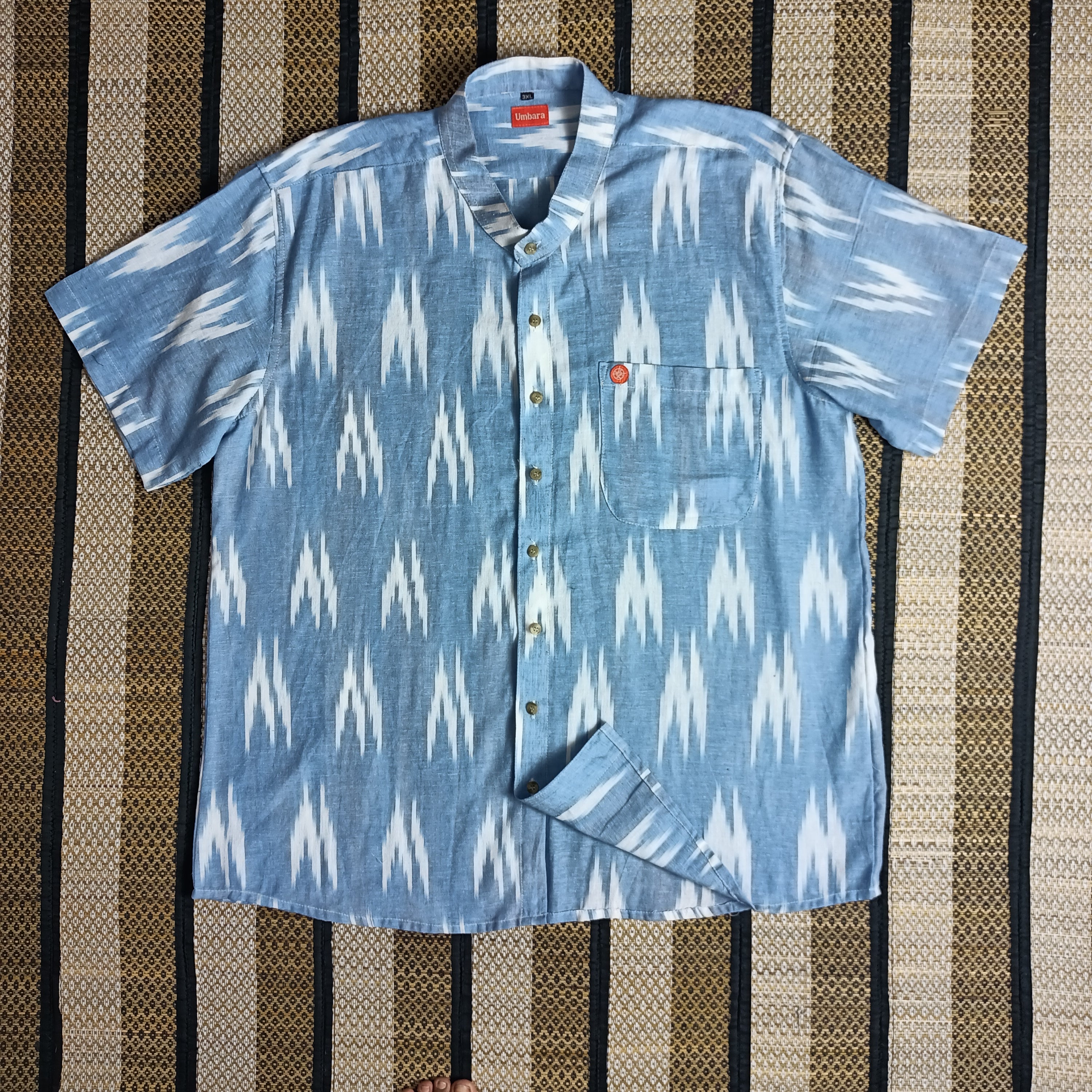 Men's shirts Indian ethnic - "IKAT SKY"