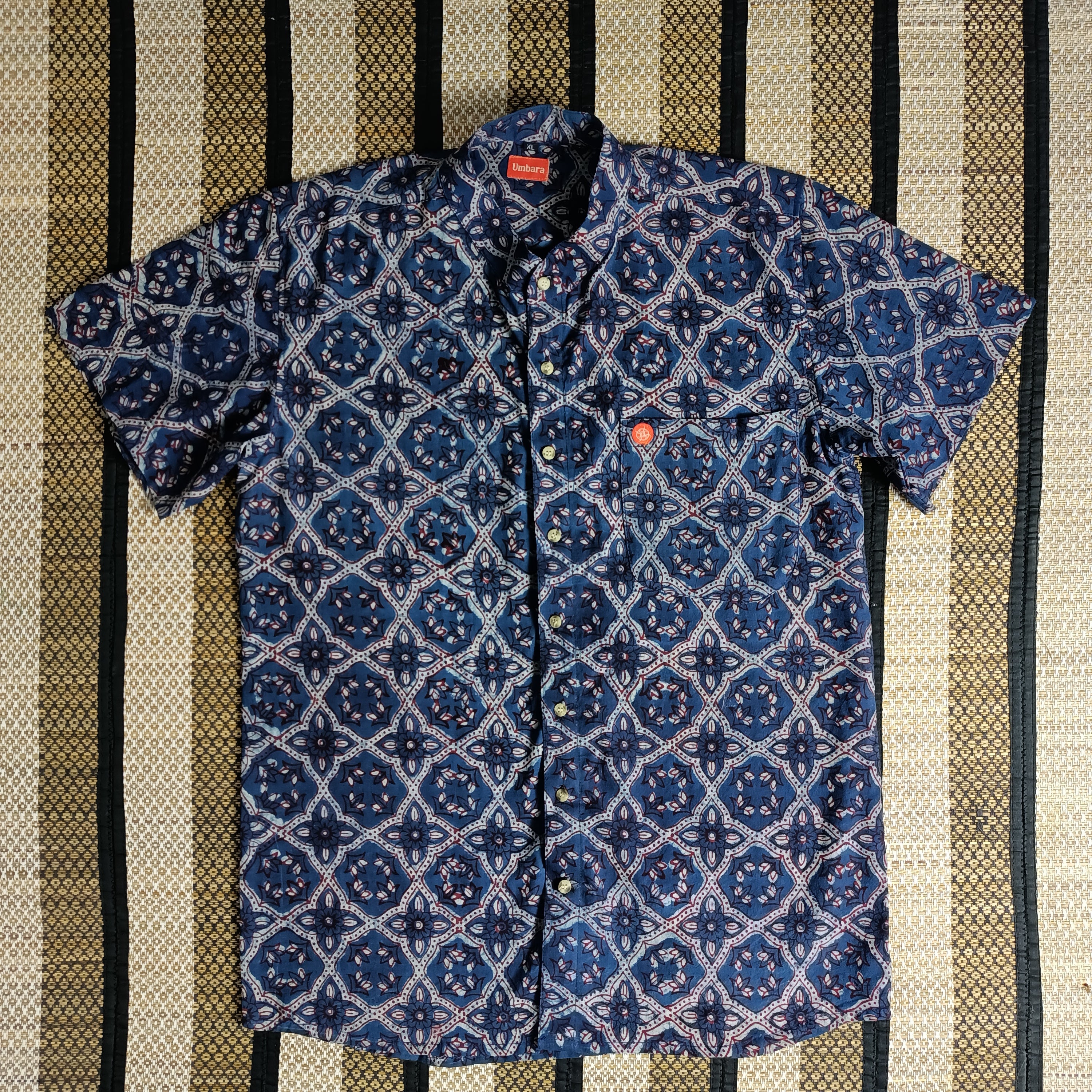 Men's shirts Indian ethnic - "PRUSSIAN BLUE"