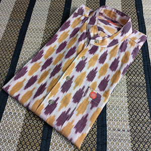 Men's shirts Indian ethnic - "IKAT CREAM"