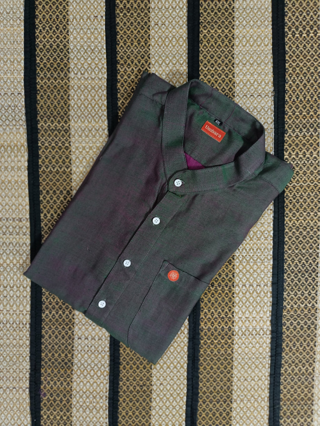 Men's shirts Indian ethnic - "PINE GREEN"