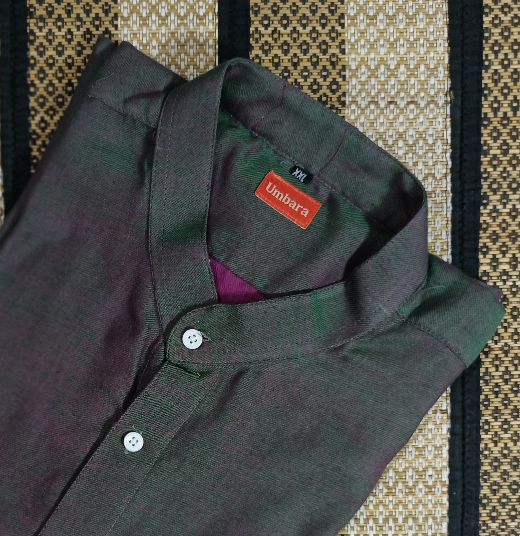 Men's shirts Indian ethnic - "PINE GREEN"