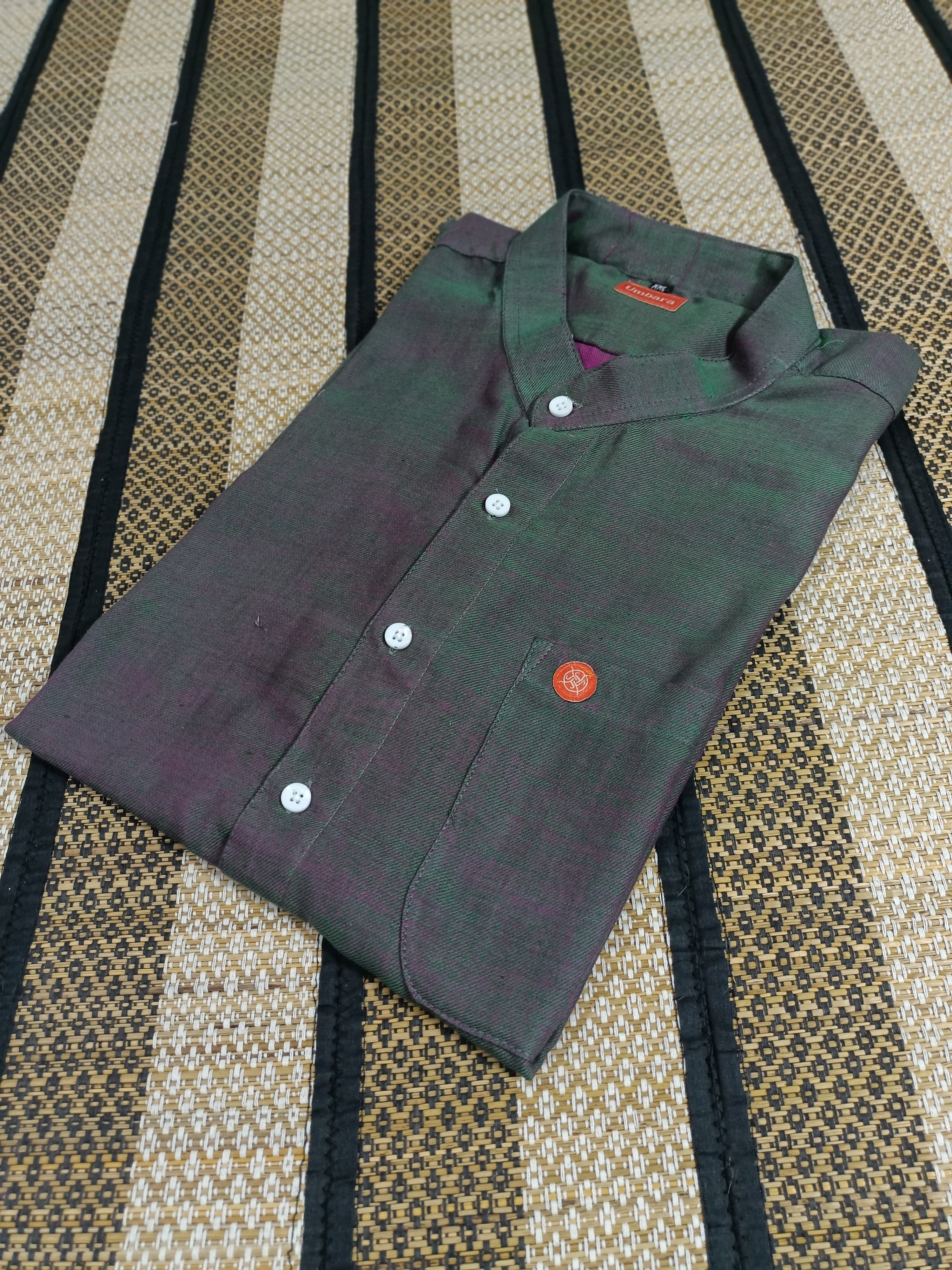 Men's shirts Indian ethnic - "PINE GREEN"