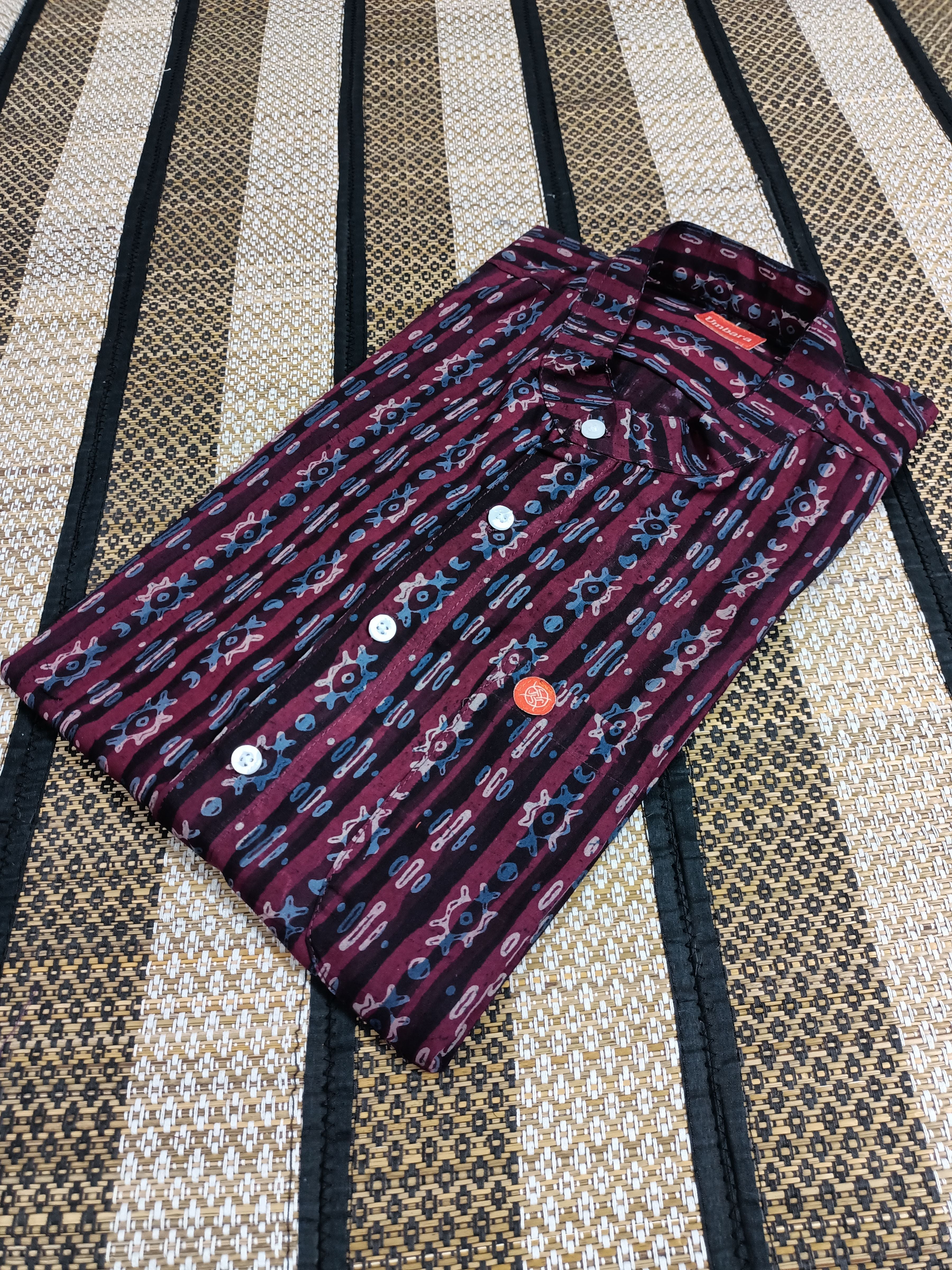 Men's shirts Indian ethnic - "BURNT MAROON"