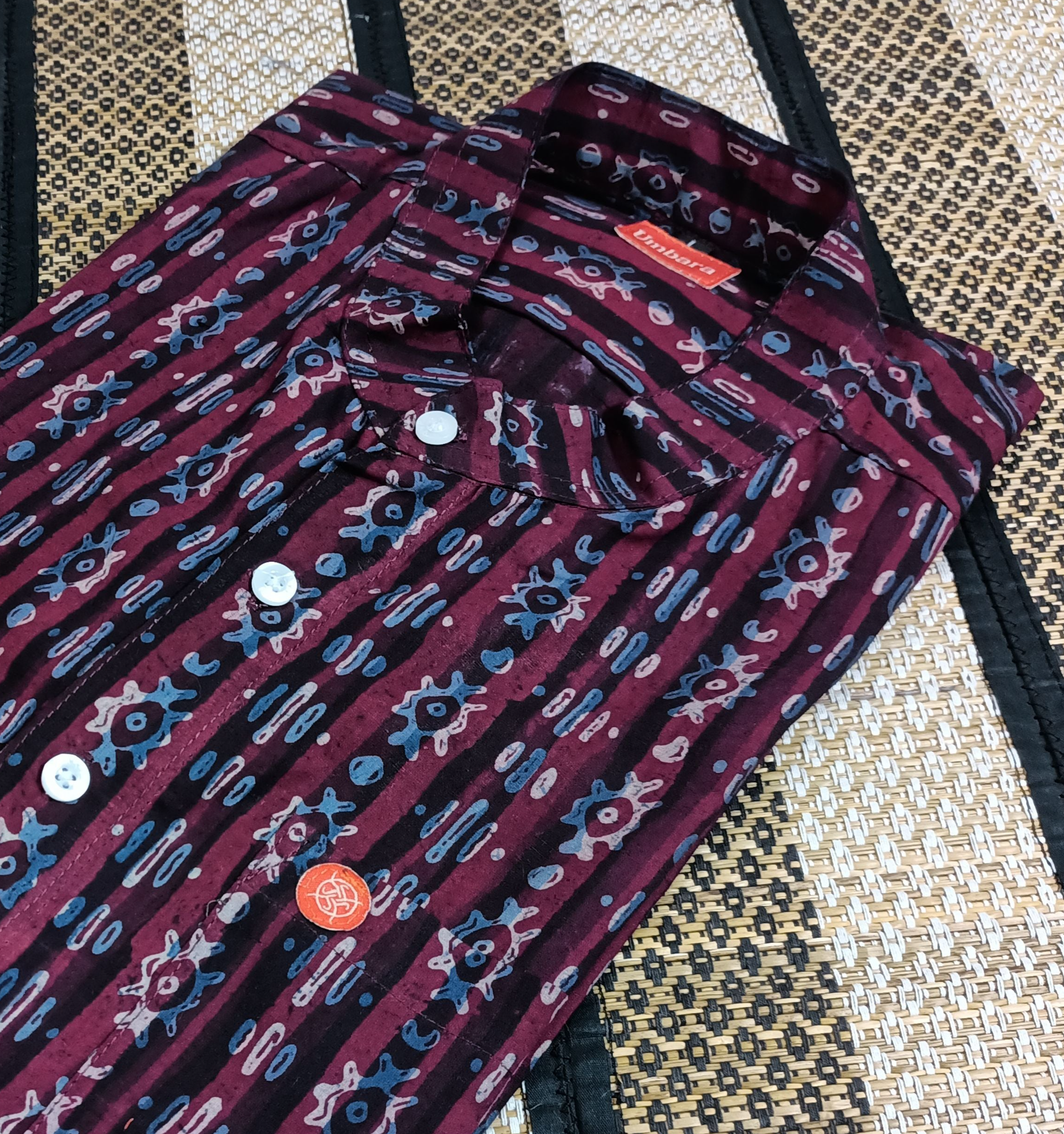 Men's shirts Indian ethnic - "BURNT MAROON"