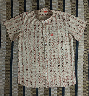 Men's shirts Indian ethnic - "CREAM COW PRINT"