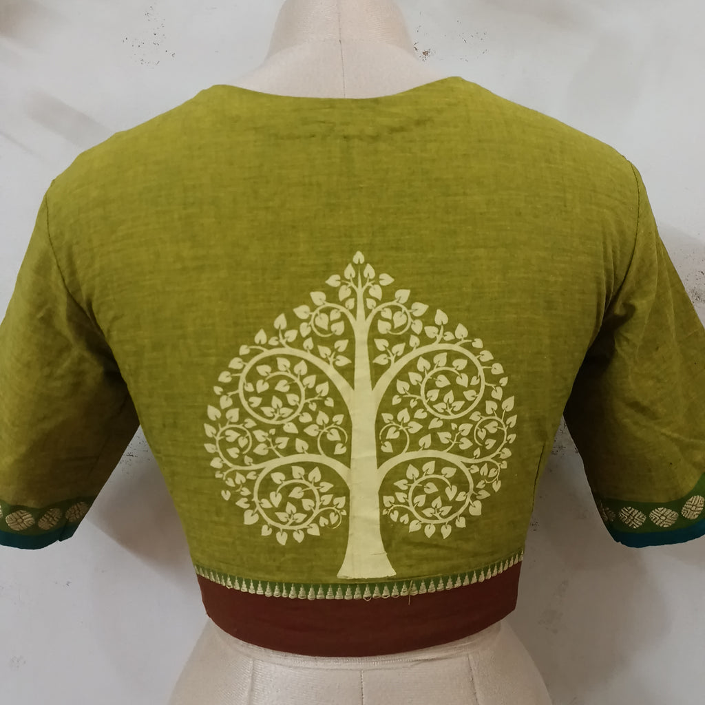 Readymade Tree of Life Blouses- Lime Green
