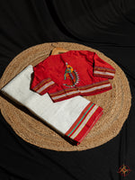 Pure silk ilkal saree with matching Khun blouse - Saree blouse combo