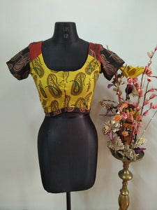 Yellow and black blouse umbara designs