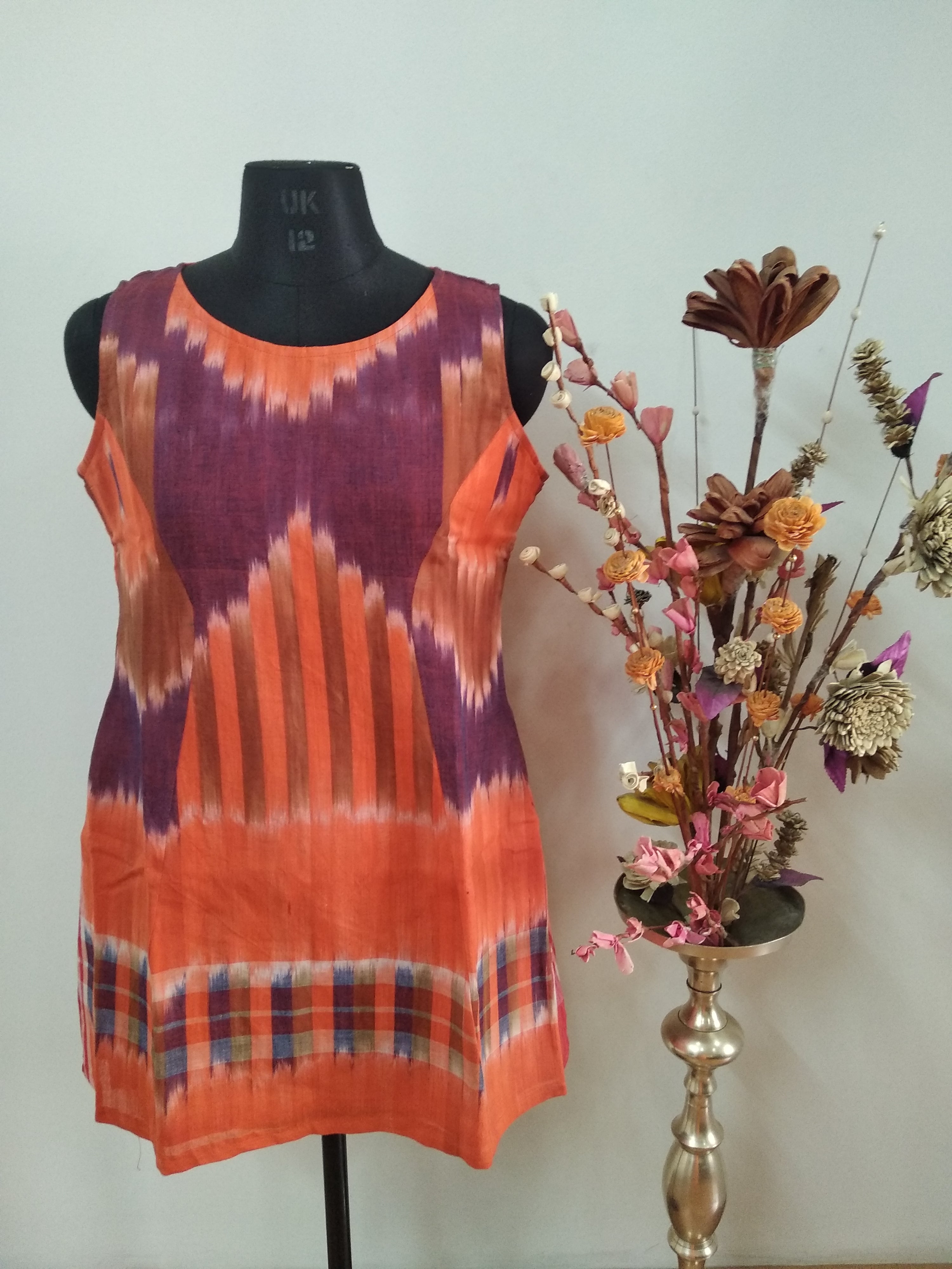 Gamcha dresses- voilet and Orange