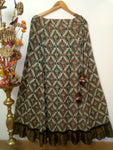 Kalamkari lehanga skirts~ Green and brown