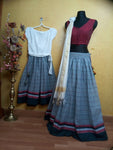 cotton lehanga skirts- voilet and gray