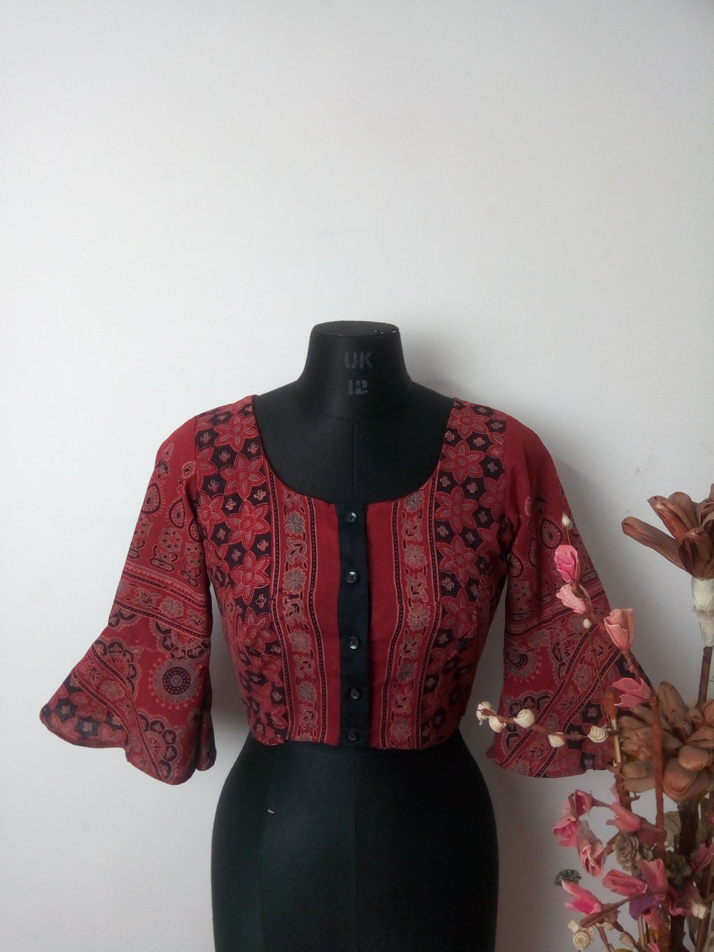 Ajrakh peplum blouse ~1
