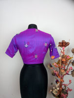 Kasuti embroidered blouse- purple