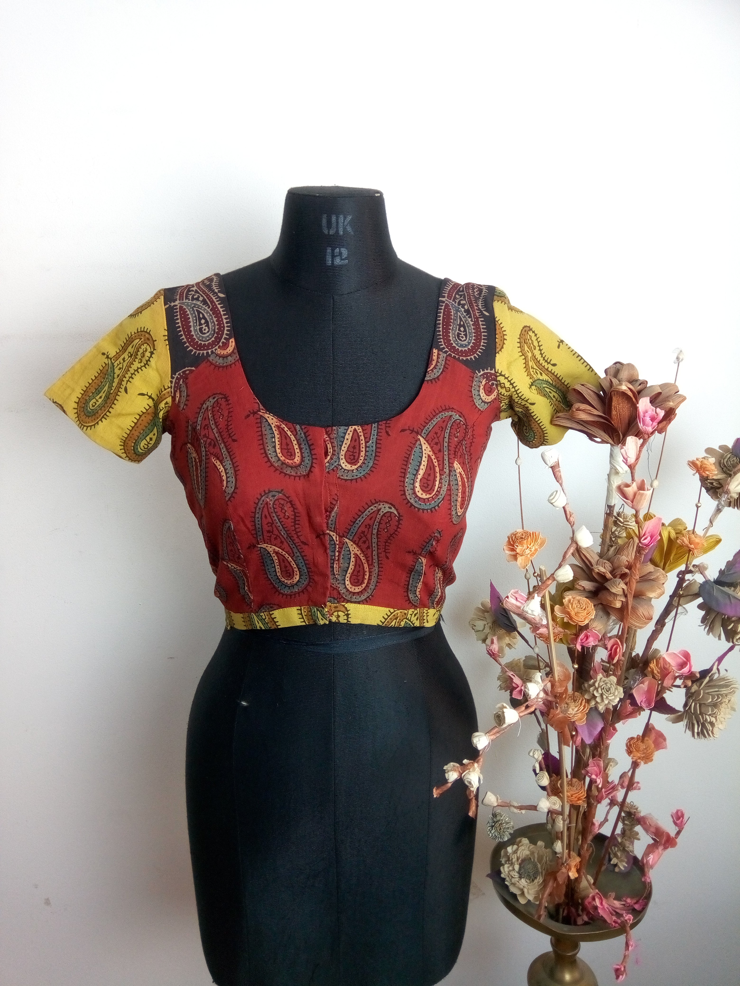 Cycle blouse - Red and yellow – Umbara Designs