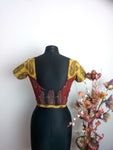 Umbara red and yellow backless blouse