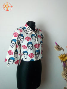 GN 9-FRIEDA floral plain front shirt