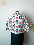 GN 9-FRIEDA floral plain front shirt
