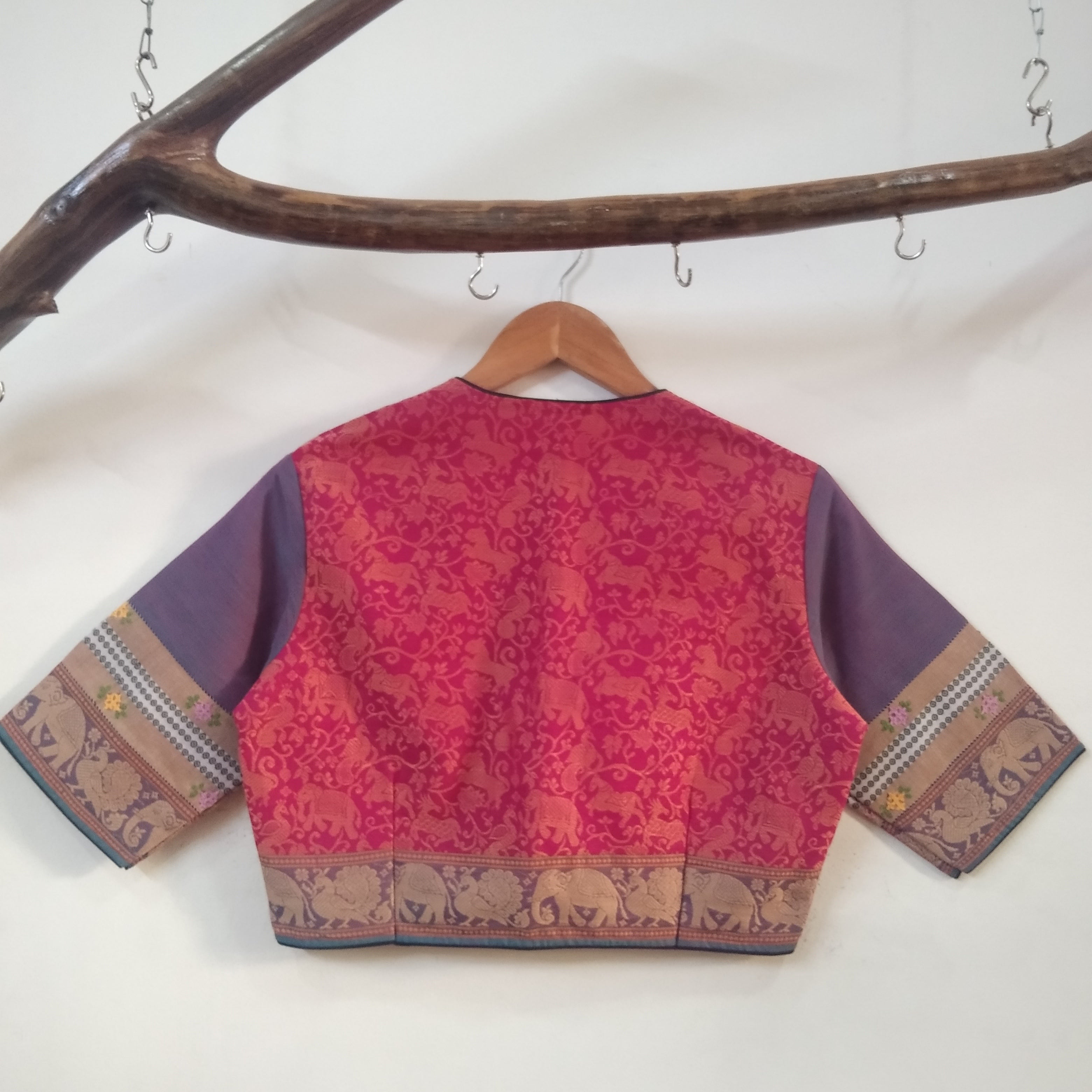 Readymade Vanasingaram Semi Embroidery Blouse- Pink