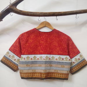 Readymade Vanasingaram Full Embroidery Blouse- Red 1