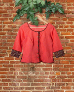 APPLIQUE embroidery Blouse - Red