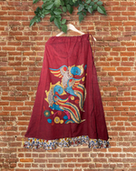 APPLIQUE embroidery chennuri silk skirt and blouse Set - 3