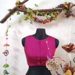 Sleeveless Khun Blouse in Hot Pink with Lime Green